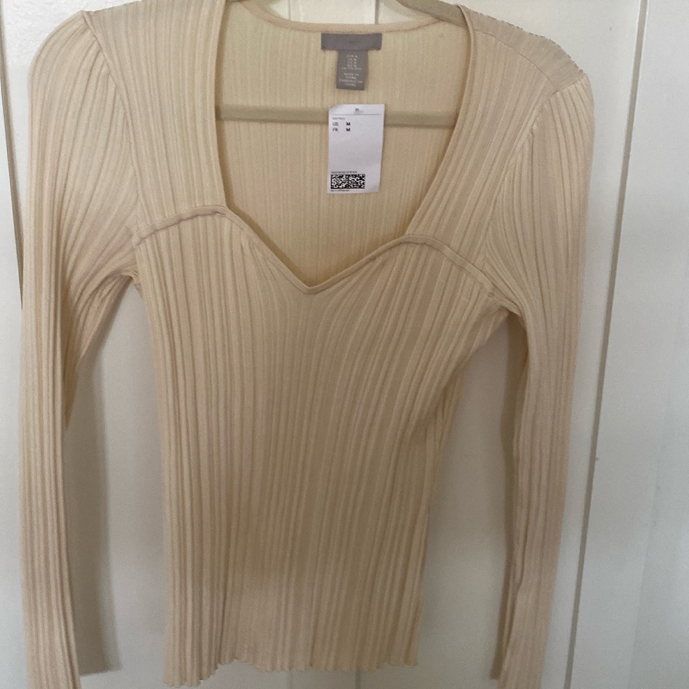 H & M cream colored long sleeve top.  NWT